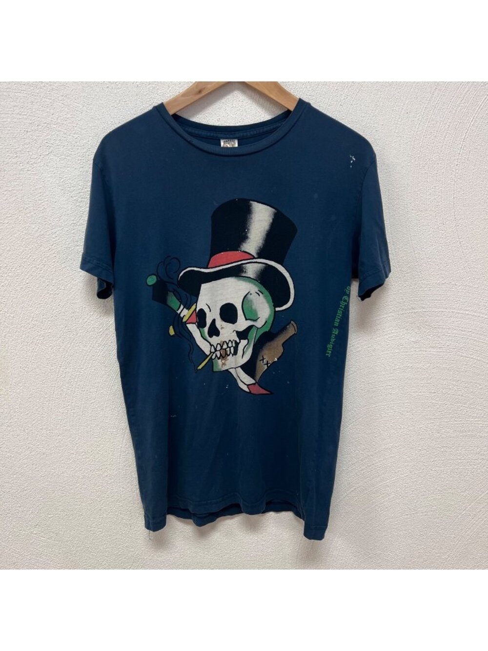 Vintage Ed Hardy By Christian Audigier T-shirt Skull With Top Hat Men's M
